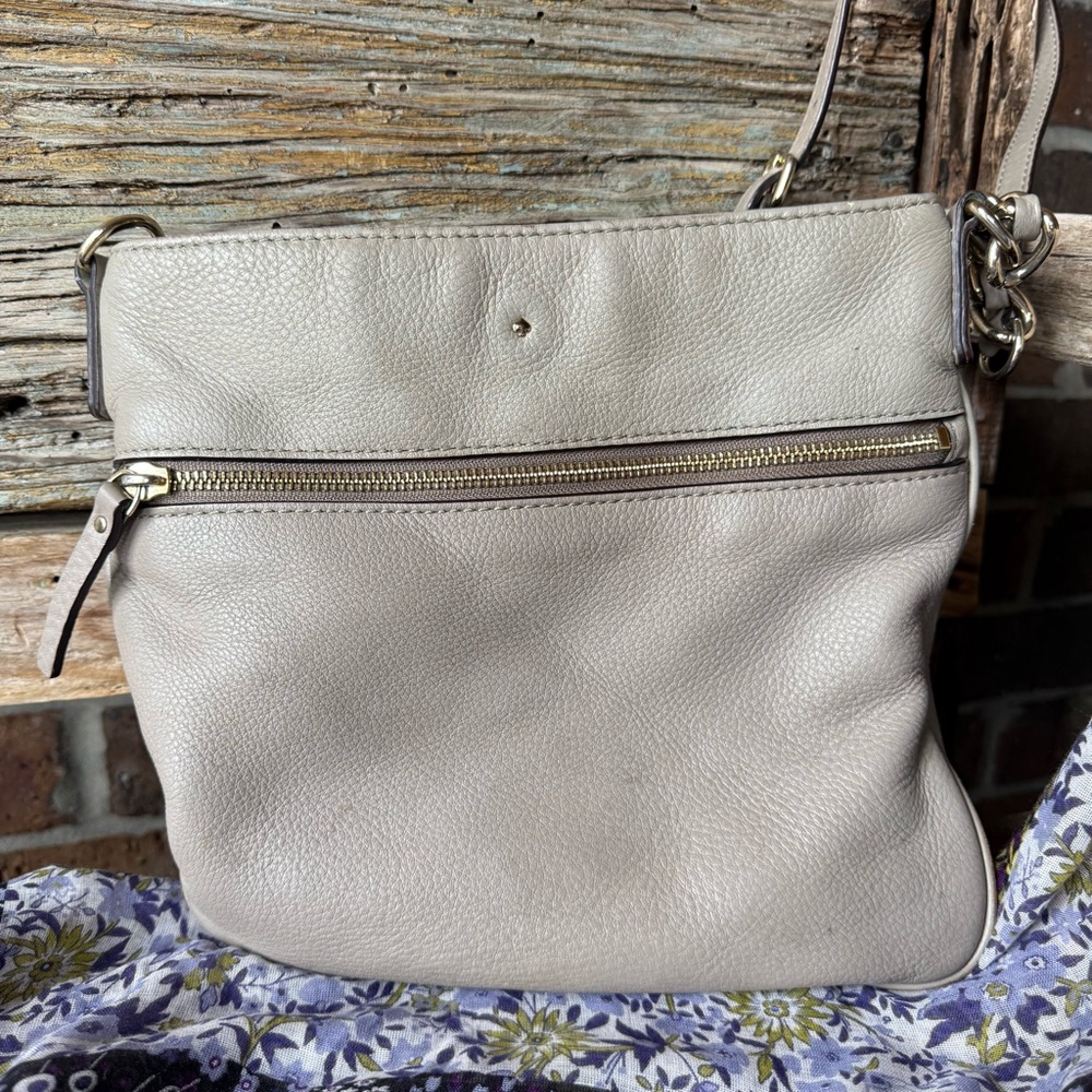 Kate Spade Taupe Leather Crossbody Bag